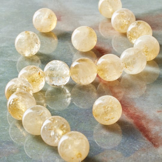 Citrine Round Beads by Bead Landing
